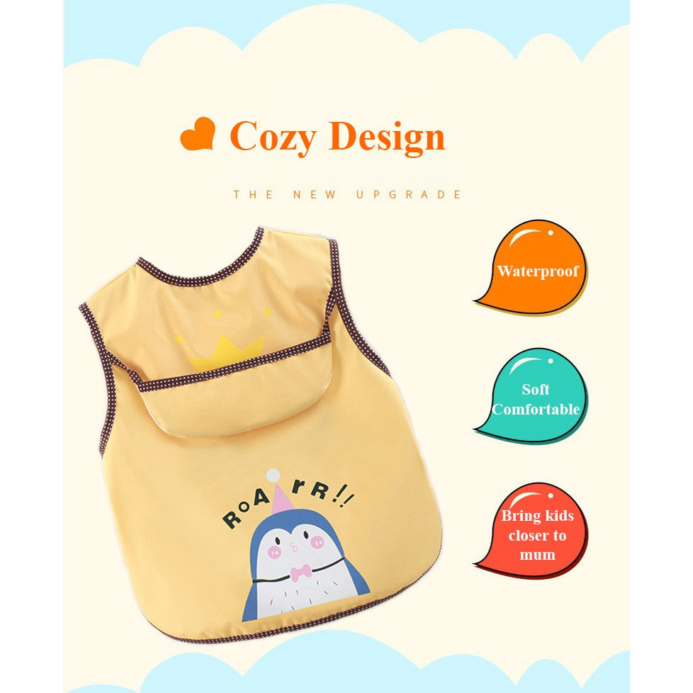 ❤Baby Apron❤Toddler Kids Waterproof Feeding Bib Pocket❤SG Seller❤